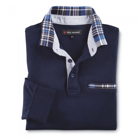 Interlock Shirt m.Kontr.,marin M | Marine