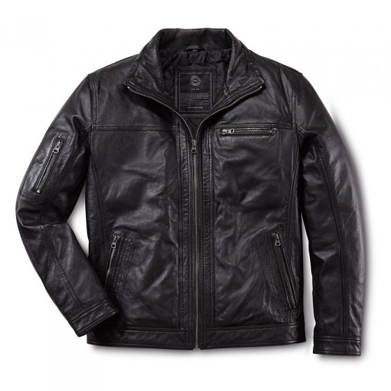 Lamm-Nappa Lederjacke, schwarz 52 | Schwarz