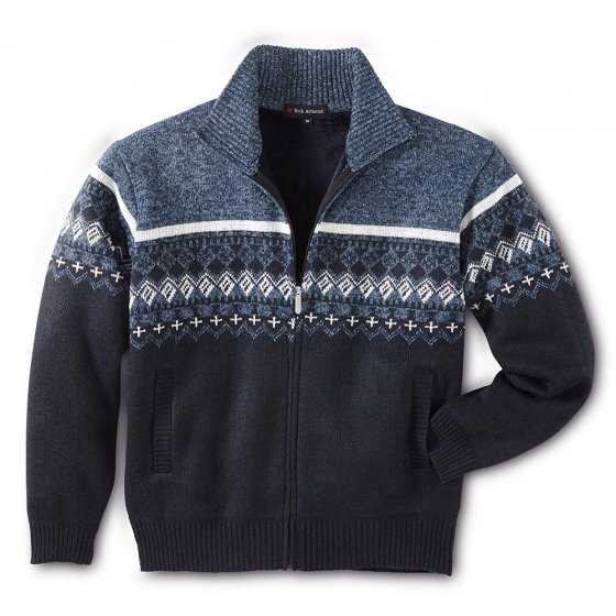 Strickjacke i.Norwegerstil,bla XXL | Blau