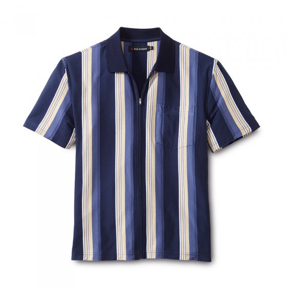Poloshirt m. Ganzreißver.borde XXL | Bordeaux-gestreift