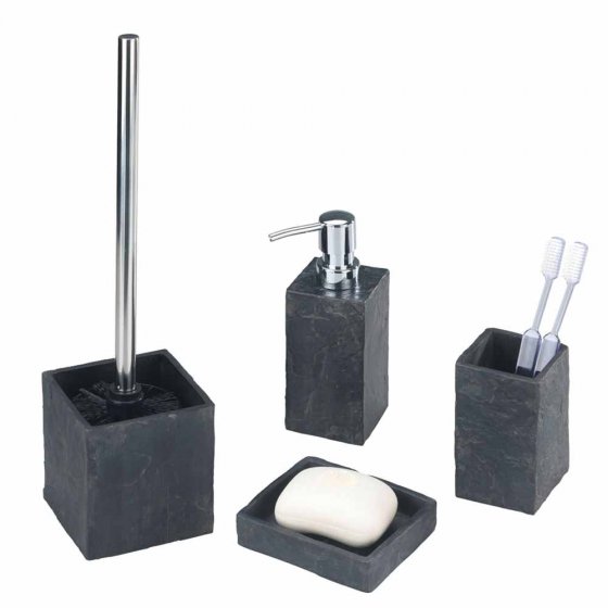 Bad-Accessoire-Set in Schieferoptik (4-tlg.) 