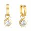 Ohrringe Silber 925 vergoldet mit weißen Zirkonia-Steinen - 1