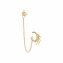 Single Ohrring 925 Sterling Silber vergoldet mit Ear Cuff und Anhängern - 1