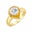 Ring Silber 925 vergoldet Tropfen-Form mit weißem Zirkonia-Stein - 1