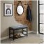 Sitzbank mit Schuhregal und Polster Metallgestell mit LOFT Aufschrift - 1