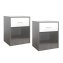 Nachtschrank 2er Set Thekla Beton/Weiß - 1