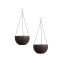 Blumenampel 2er Set Rattanoptik Braun - 1