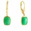 Ohrringe Silber 925 vergoldet 27mm lang mit echtem grünen Chrysopras - 1