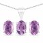 Schmuck-Set Silber 925 rhodiniert Ohrringe und Halskette mit echtem Amethyst - 1