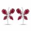 Ohrringe Silber 925 rhodiniert Schmetterling-Motiv mit echtem Rubin - 1
