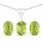 Schmuck-Set Silber 925 rhodiniert Ohrringe und Halskette mit echtem Peridot - 1