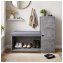 Schuhschrank mit Sitzbank Thekla Betonoptik - 1