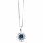 Halskette Gold 585 mit 24 Brillanten zus. 0,18ct. und Safir blau 42/45cm lang - 1