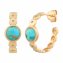 Ohrringe 925 Silber vergoldet Türkis und Zirkonia - 1