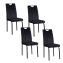 Esszimmerstuhl Denton Samt Schwarz 4er-Set - 1