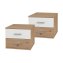 HTI-Living Nachtschrank mit 2 Schubladen 2er-Set Nina Weiß Artisaneiche - 1