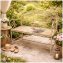Gartenbank Schmetterling creme Metallbank mit Motiv Sitzfläche 109 cm - 1