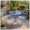 Bistro Sitzgruppe Metall weiß Tisch mit 2 Stühlen Balkon Set Gartenmöbel - 1