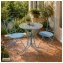 Bistro Sitzgruppe Metall weiß Tisch mit 2 Stühlen Balkon Set Gartenmöbel - 1
