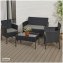 Gartenmöbel Schwarz 4-teiliges Set Wiebke - 1