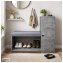Schuhschrank mit Sitzbank Thekla Betonoptik - 1