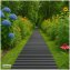 Gartenweg 520 cm Holzbohlenoptik Grau - 1