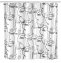 Anti-Schimmel Duschvorhang Mod. Faces, Textil (Polyester), 180 x 200 cm, wasserabweisend, waschbar - 1