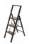 Alu-Design Klapptrittleiter 3-stufig Schwarz, rutschsichere XXL-Stufen - 1