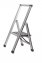 Alu-Design Klapptrittleiter 1-stufig Silber, rutschsichere XXL-Stufen - 1