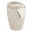 Hocker Mod. Candy Beige Leinenoptik, mit Wäschesack, mit abnehmbarem Wäschesammler - 1