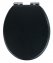 WC-Sitz Mod. Cuero Schwarz, in Lederoptik aus MDF - 1