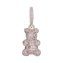 Anhänger Messing rhodiniert Teddy mit Glassteinen pink - 1