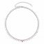 Collier rhodiniert Zirkonia weiss Mittelteil Zirkoniaherz pink - 1