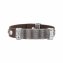 Armband Edelstahl mit braunem Leder - 1