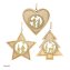 Baumschmuck natur-gold, 3er Set Holz - 1
