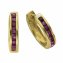 Ohrringe Gold 585 mit 16 natürlichen Rubinen 12mm Durchmesser - 1