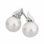 Ohrringe Gold 585 mit 2 weißen Perlen 7,5-8mm und 2 Brillanten zus. 0,02ct. - 1