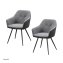 Stuhl 2er Set Wildlederoptik Anthrazit/Grau Joschka - 1