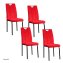 Esszimmerstuhl Denton Samt Rot 4er-Set - 1