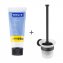 WC-Garnitur Mod. Bosio inkl. Kleber, Schwarz matt, Befestigen ohne bohren - Power-Loc® - 1