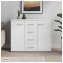 Sideboard Nina mit 4 Schubladen Weiß - 1