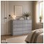 Sideboard Kenji 8 Schubladen Hochglanz Grau - 1