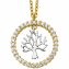 Anhänger mit Kette 925/- Sterling Silber rhodiniert/vergoldet Lebensbaum Zi günstig online kaufen