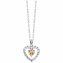 Anhänger mit Kette 925 Silber rhodiniert Herz Zirkonia weiß champagner günstig online kaufen