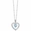 Anhänger mit Kette 925 Silber rhodiniert Herz Zirkonia weiß blau günstig online kaufen