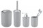 Bad-Accessoire-Set Mod. Brasil Grau, 4 tlg., Seifenspender, WC-Garnitur, Zahnputzbecher, Kosmetikeimer - 1