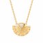 Collier 925 Silber vergoldet Fächer Anhänger mit Opal & Weißtopas - 1