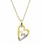 Halskette 375/- Gelbgold 2farbig Zirkonia Herz günstig online kaufen
