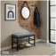 Sitzbank mit Schuhregal und Polster Metallgestell mit LOFT Aufschrift - 1