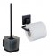 WC-Set Mod. Vacuum-Loc® Quadro, schwarz, Edelstahl/Kunststoff, 9,5x37x12,5 cm, ohne bohren montierbar - 1